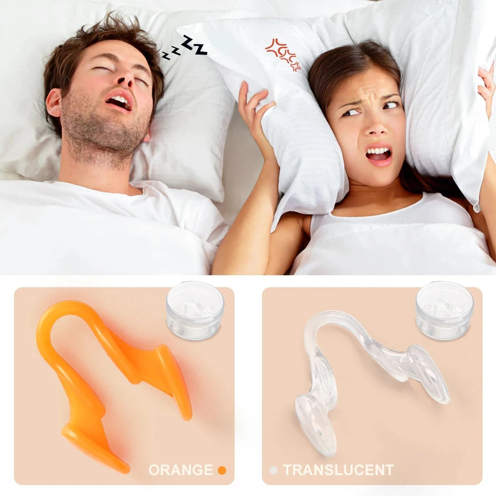 4Pcs Silicone Nose Clip Anti Snoring Nasal Dilator Stop Snore Aid Easy Breathe Improve Sleeping Rhinitis