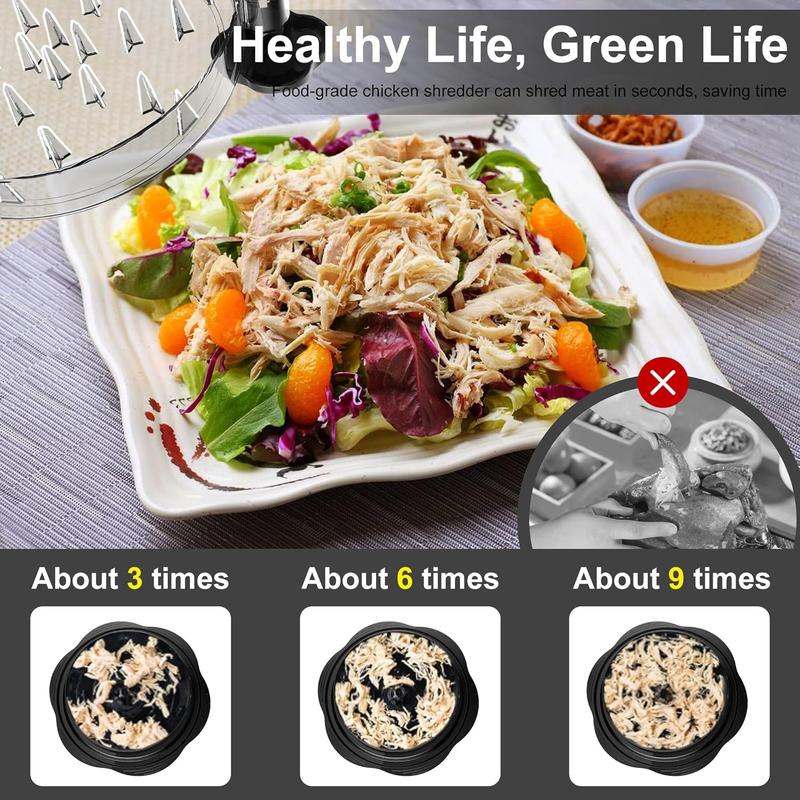 Large Chicken Breast Shredder Tool, Visible Lid Meat Grinder, Anti-Slip Strip, Ergonomic Handle