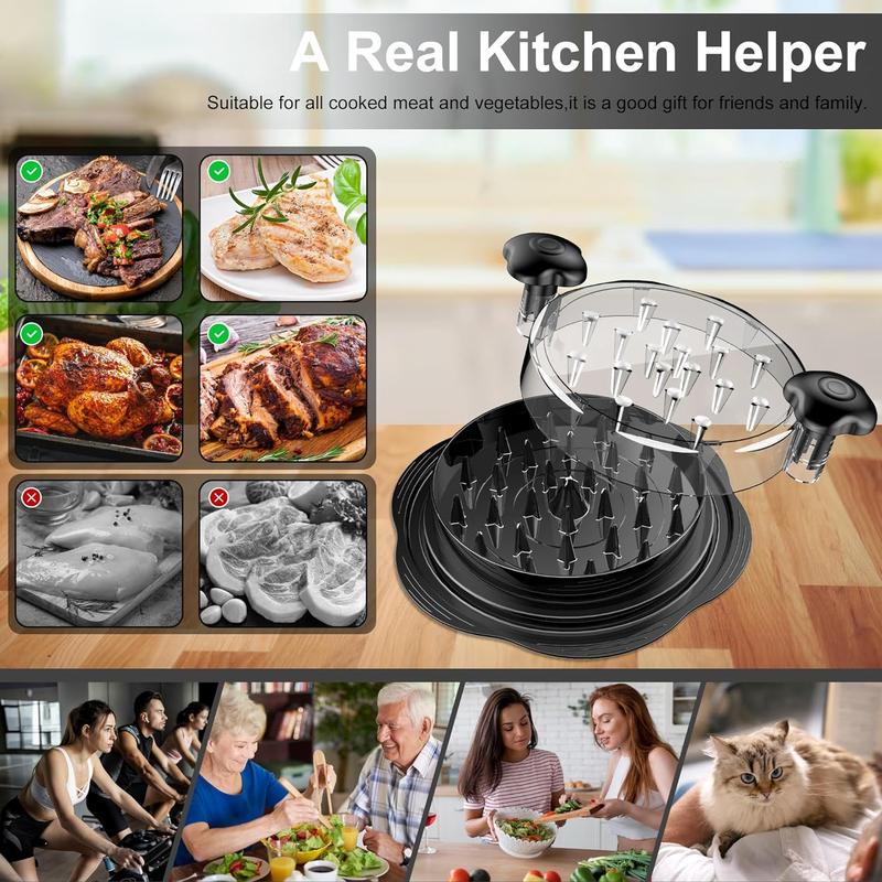 Large Chicken Breast Shredder Tool, Visible Lid Meat Grinder, Anti-Slip Strip, Ergonomic Handle