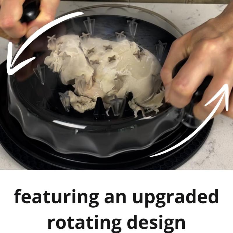 Large Chicken Breast Shredder Tool, Visible Lid Meat Grinder, Anti-Slip Strip, Ergonomic Handle