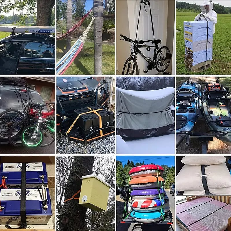 Auto-Retractable Ratchet Tie Down Straps  - 1,500 lb- 3.3M