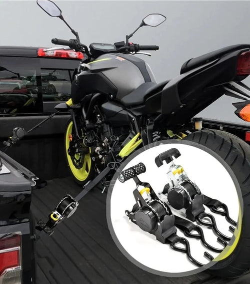 Auto-Retractable Ratchet Tie Down Straps  - 1,500 lb- 3.3M