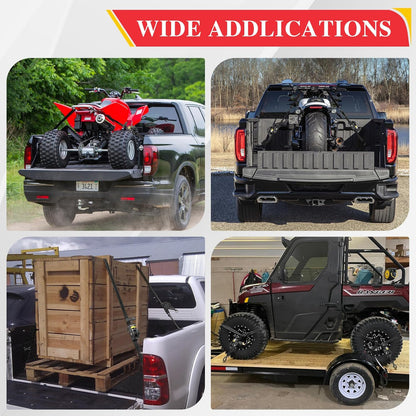 Auto-Retractable Ratchet Tie Down Straps  - 1,500 lb- 3.3M