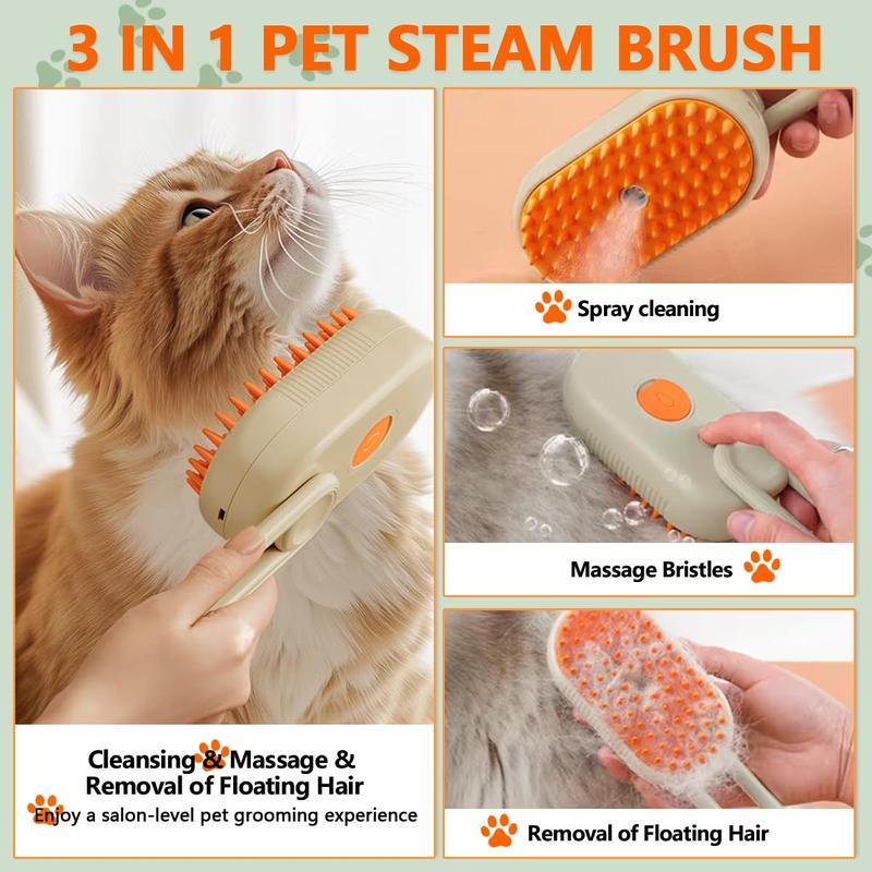 Pet Steam Brush,Cat Dog Hair Remover, Adjustable Pet Hair Remover